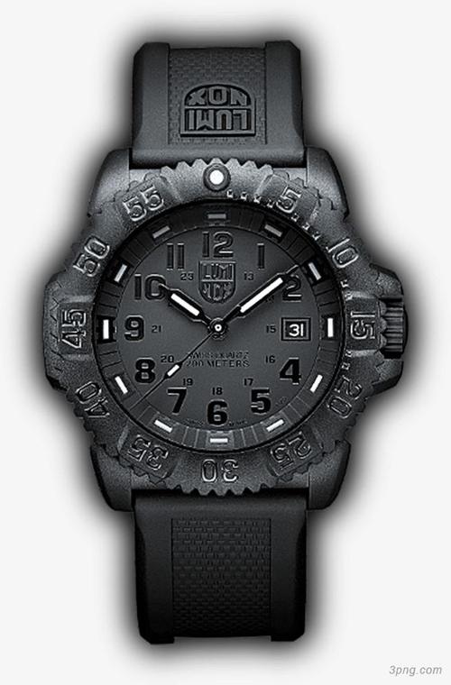男士精致黑色手表png素材透明免抠图片-产品实物